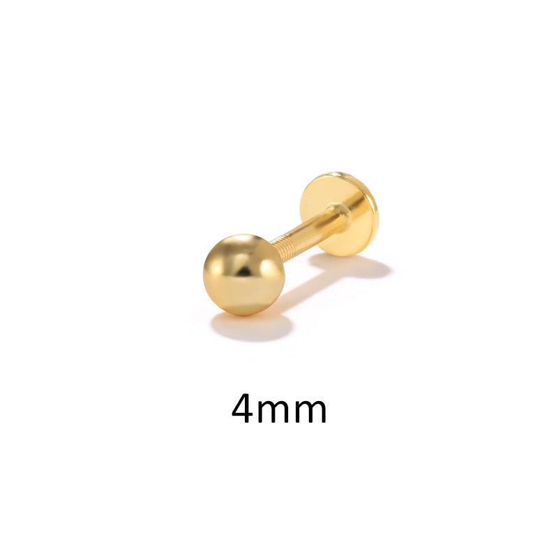 925 Sterling Silver Classic Plain Multiple sizes Ball Flat Back Stud