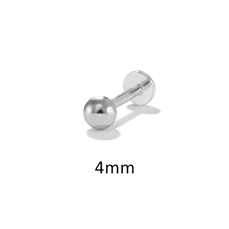 925 Sterling Silver Classic Plain Multiple sizes Ball Flat Back Stud