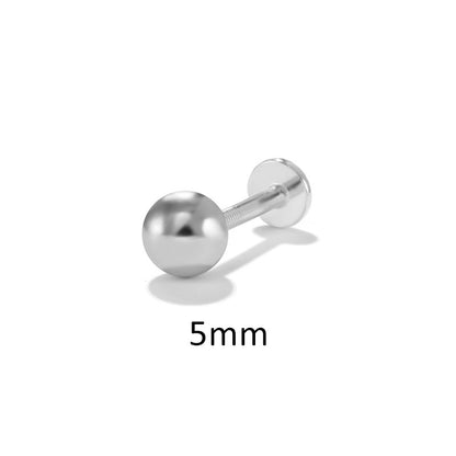 925 Sterling Silver Classic Plain Multiple sizes Ball Flat Back Stud
