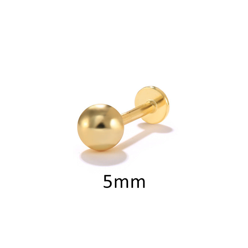 925 Sterling Silver Classic Plain Multiple sizes Ball Flat Back Stud