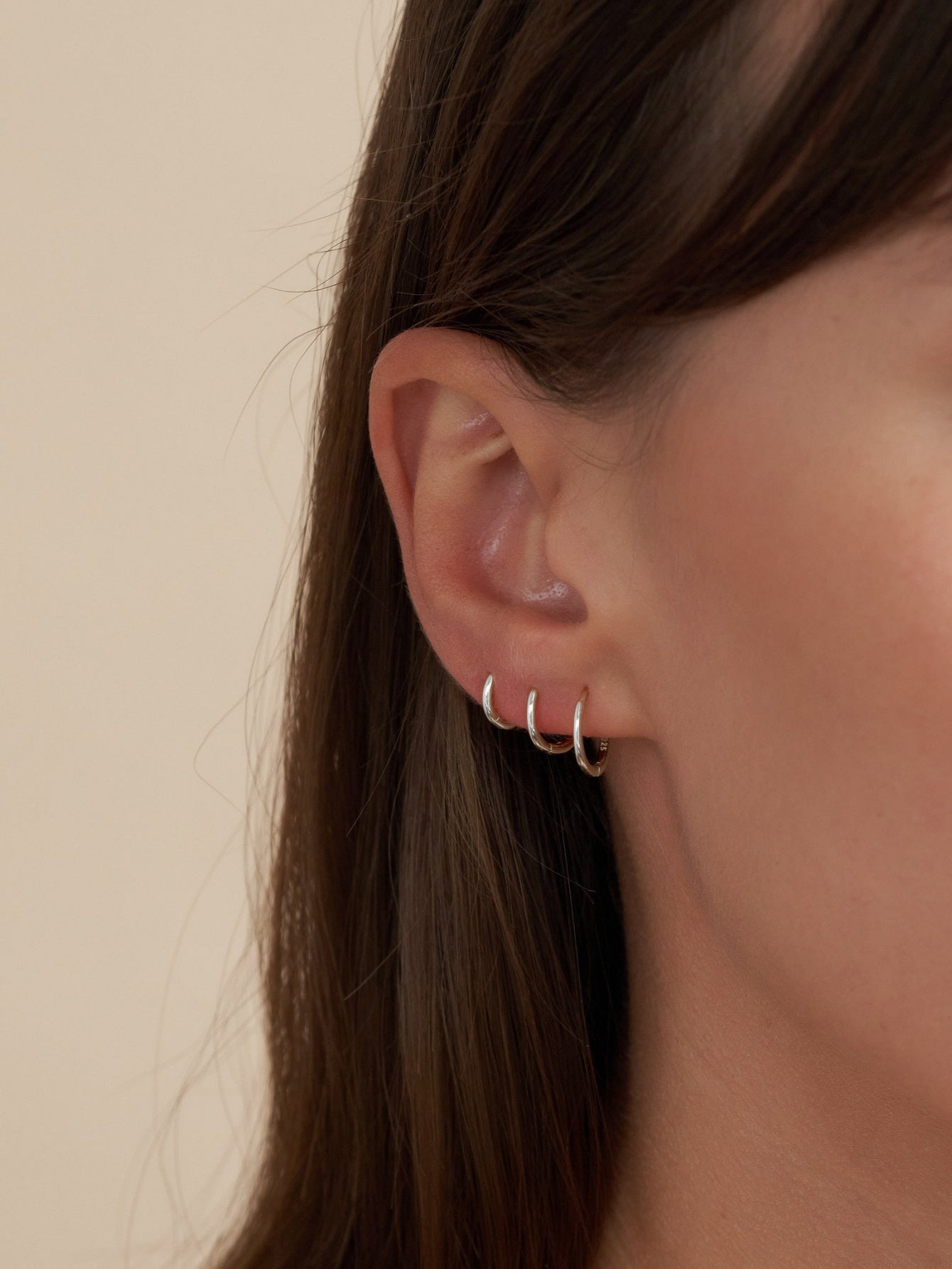 925 Sterling Silver Classic Thin multiple sizes Hoop Earrings