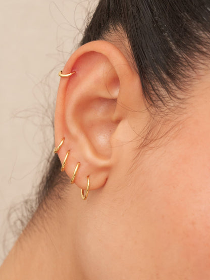 925 Sterling Silver Classic Thin multiple sizes Hoop Earrings