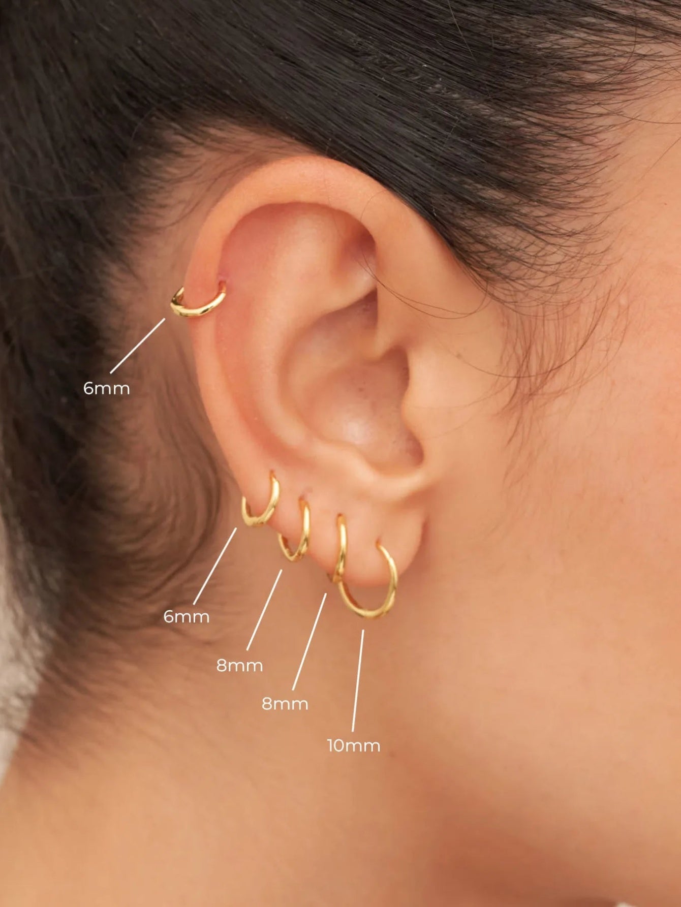 925 Sterling Silver Classic Thin multiple sizes Hoop Earrings