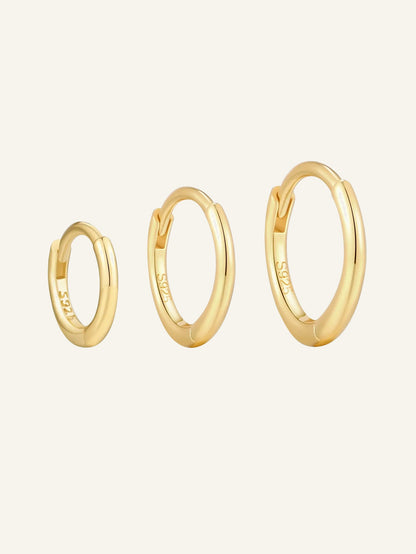 925 Sterling Silver Classic Thin multiple sizes Hoop Earrings