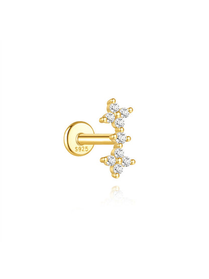 925 Sterling Silver Dainty CZ Butterfly Star Ear Stack