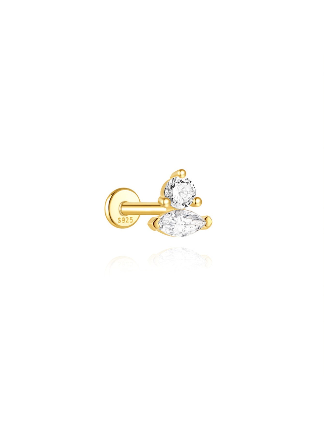 925 Sterling Silver Dainty CZ Butterfly Star Ear Stack