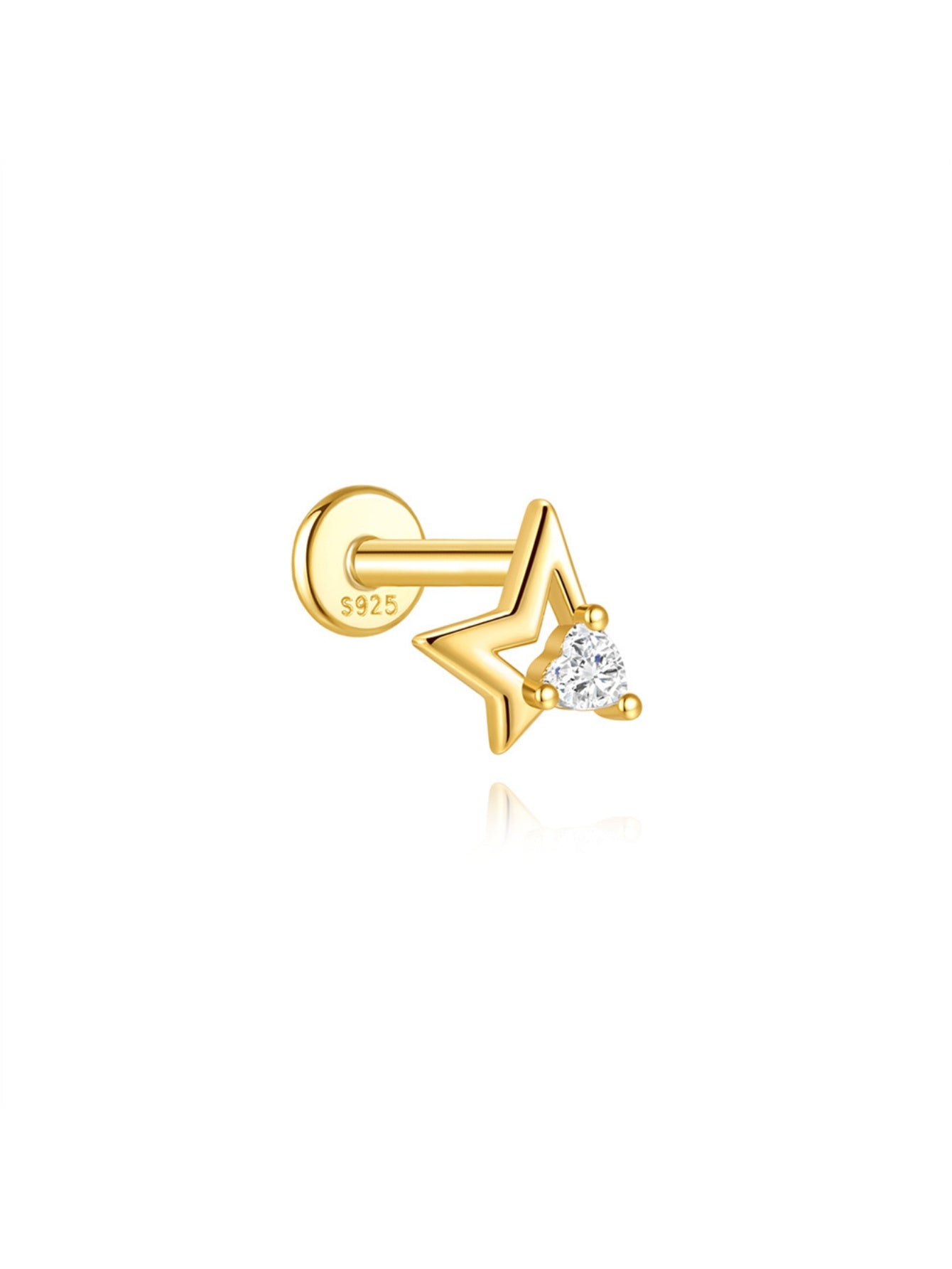 925 Sterling Silver Dainty CZ Butterfly Star Ear Stack