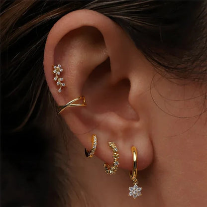 S925 Sterling Silver Dainty Mini Flower Ear Piercing Stud