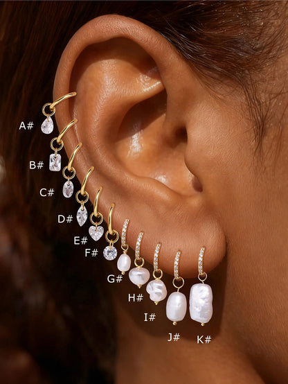 925 Sterling Silver Dangle Charm CZ & Pearl Pendants Series