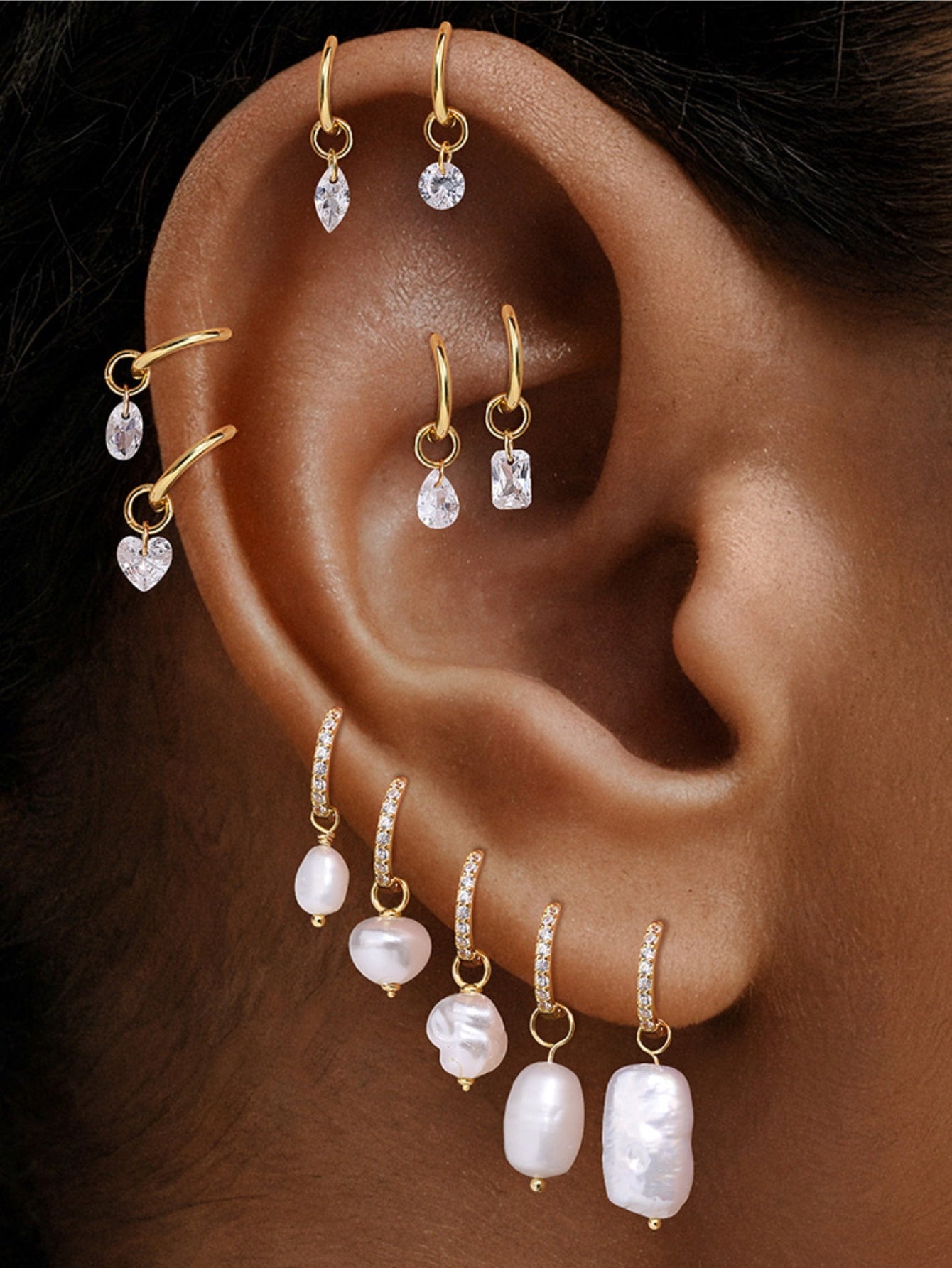 925 Sterling Silver Dangle Charm CZ & Pearl Pendants Series