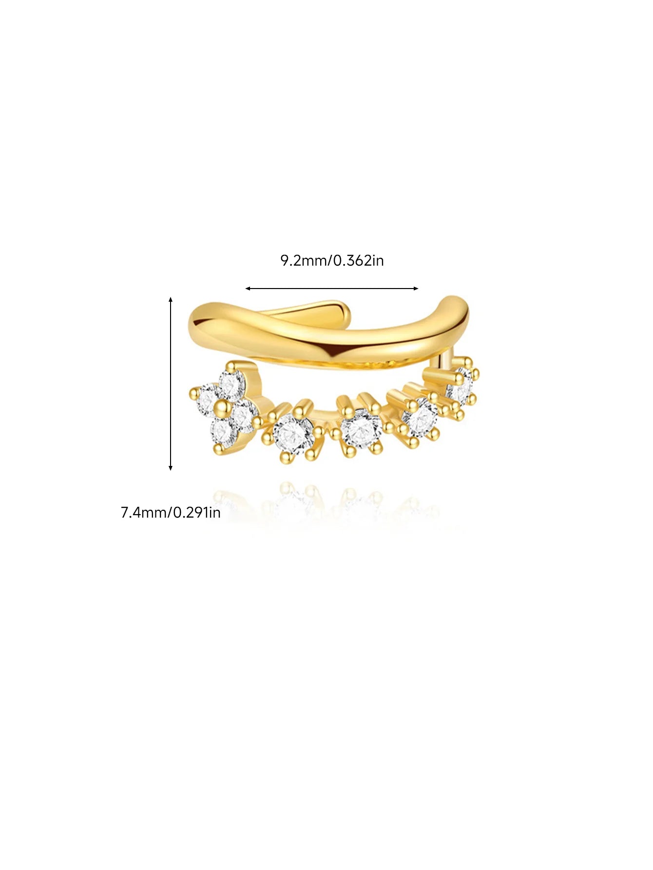 925 Sterling Silver Leaf Vine Ear Stack