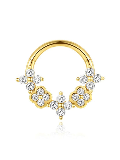 925 Sterling Silver Sparkling Floral Ear Stack