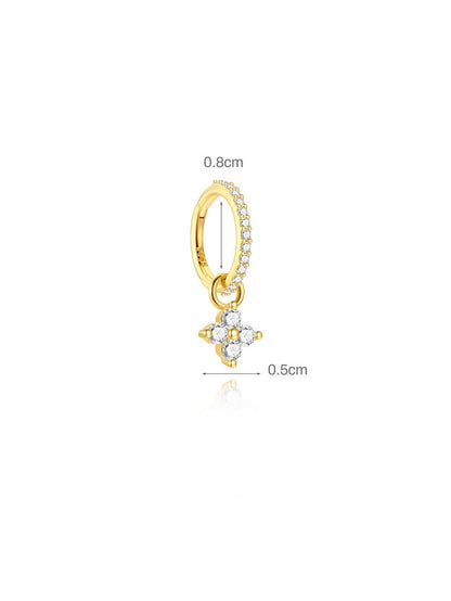925 Sterling Silver Sparkling Floral Ear Stack