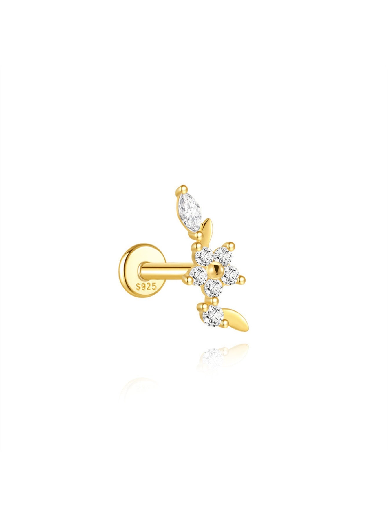 925 Sterling Silver Flower & Celestial Ear Stack