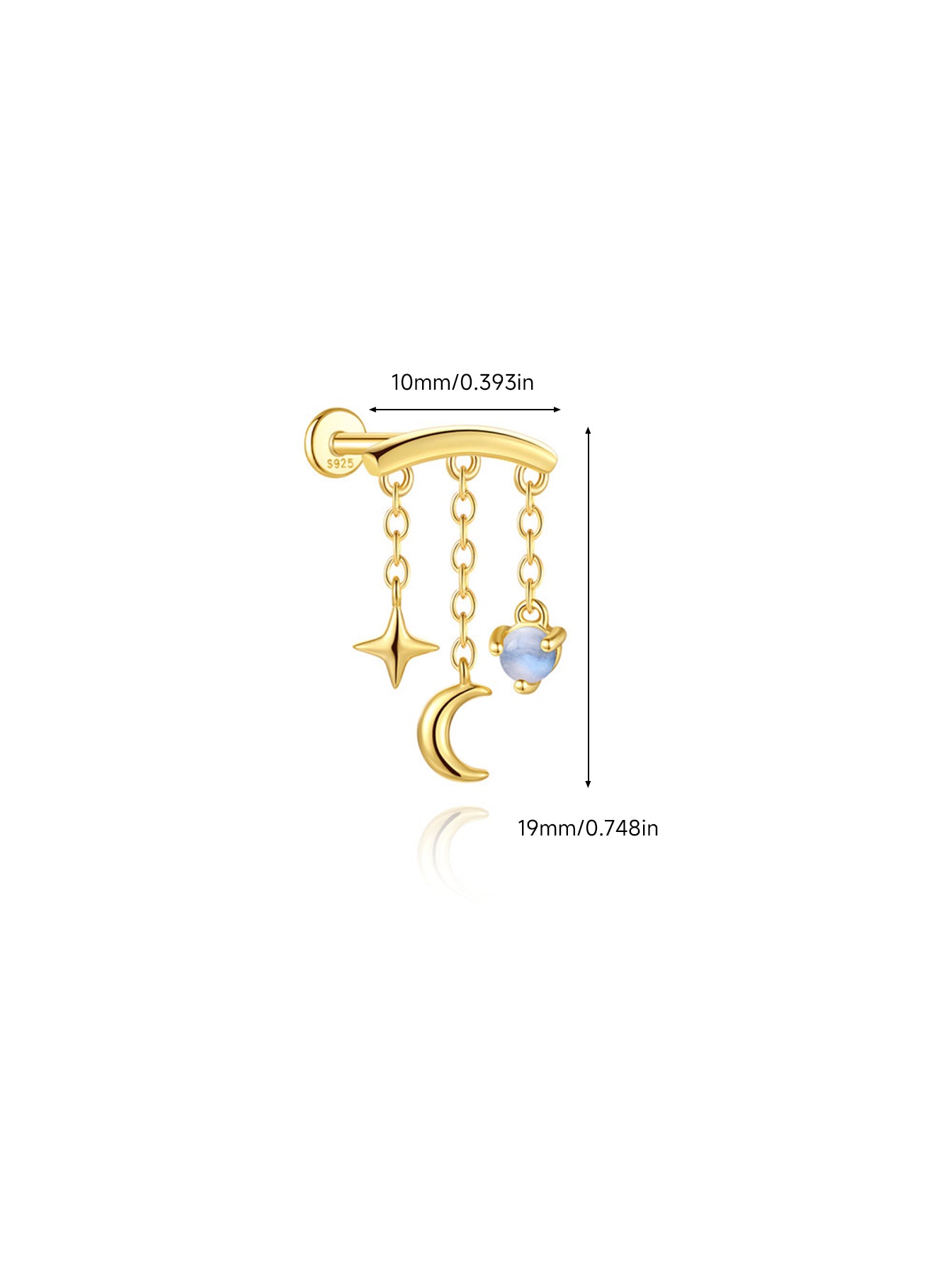 925 Sterling Silver Flower & Celestial Ear Stack