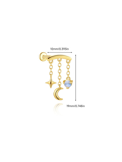 925 Sterling Silver Flower & Celestial Ear Stack