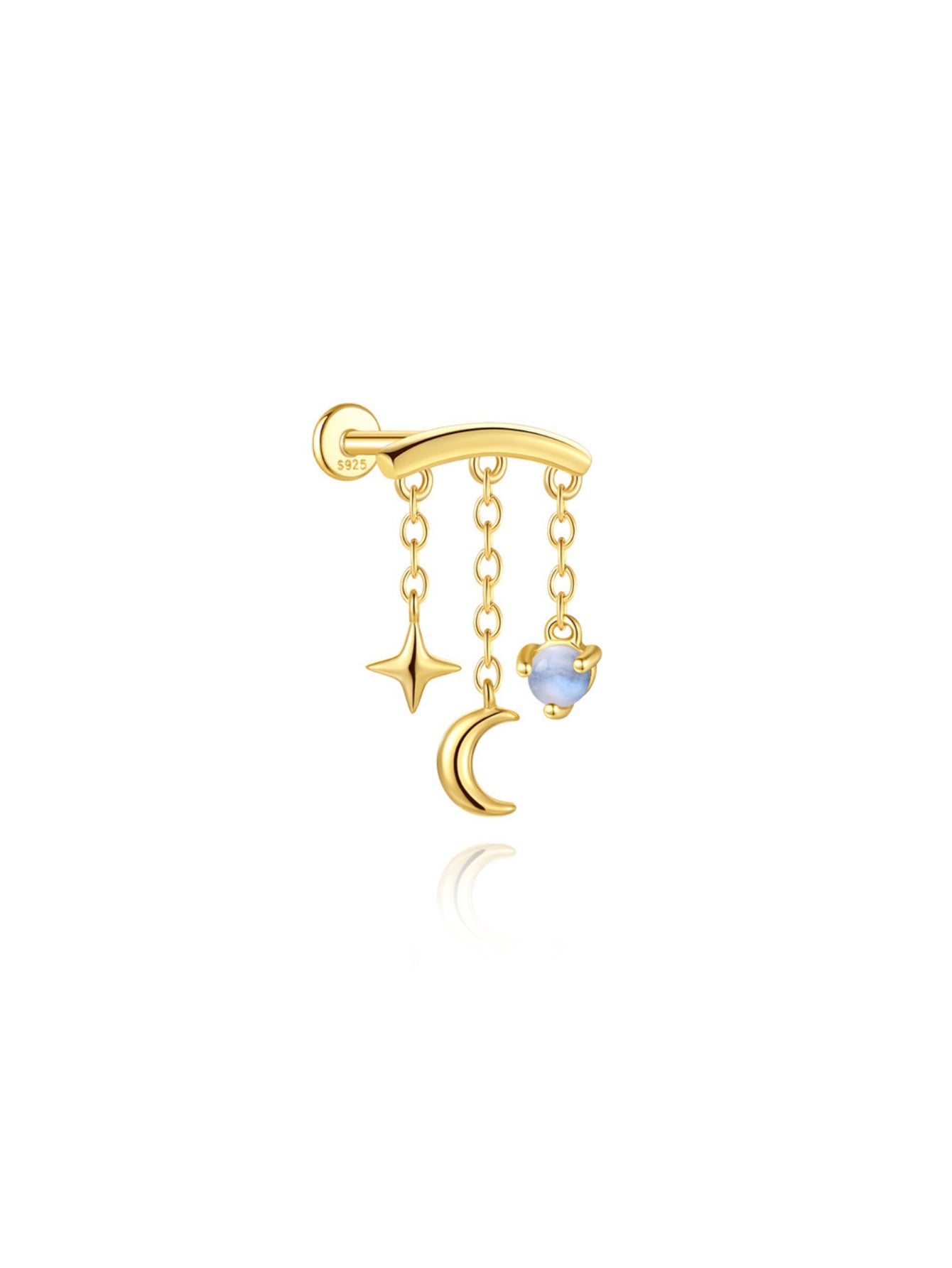 925 Sterling Silver Flower & Celestial Ear Stack