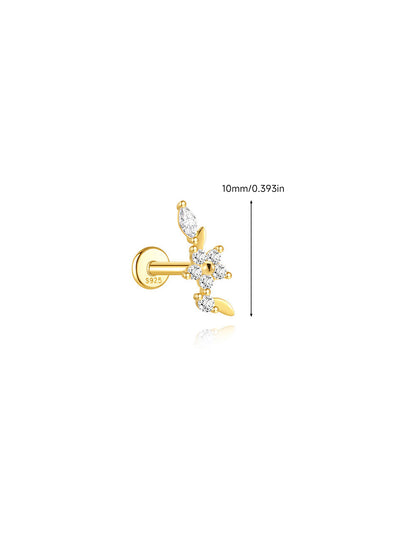 925 Sterling Silver Flower & Celestial Ear Stack