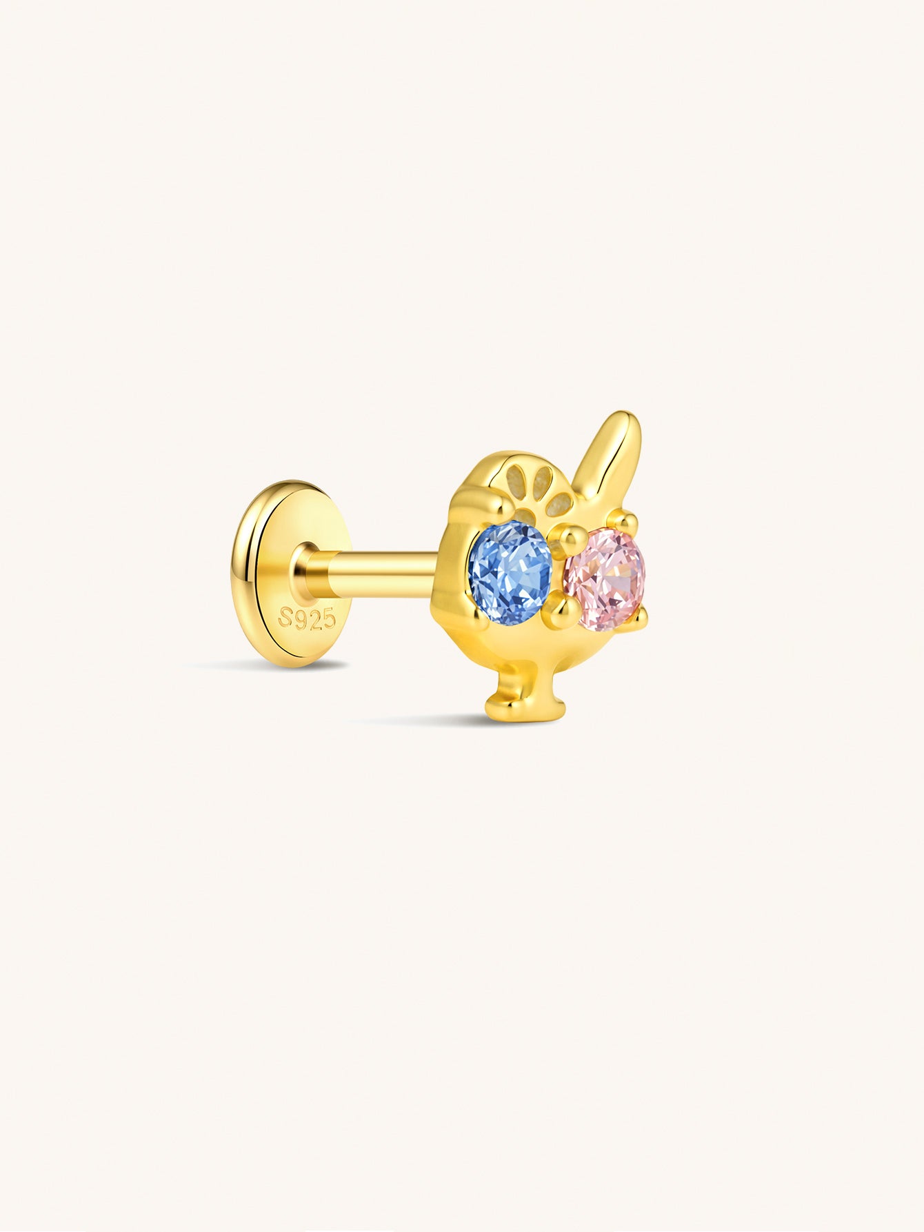 925 Sterling Silver Ice Cream Cup Flat Back Stud Earring