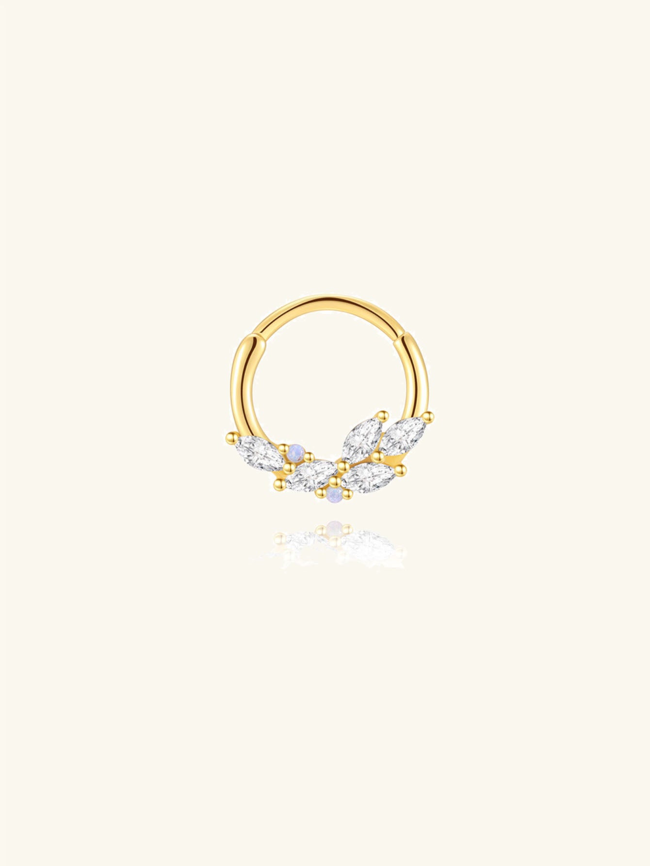 925 Sterling Silver Marquise CZ Wreath Daith Jewelry& Septum