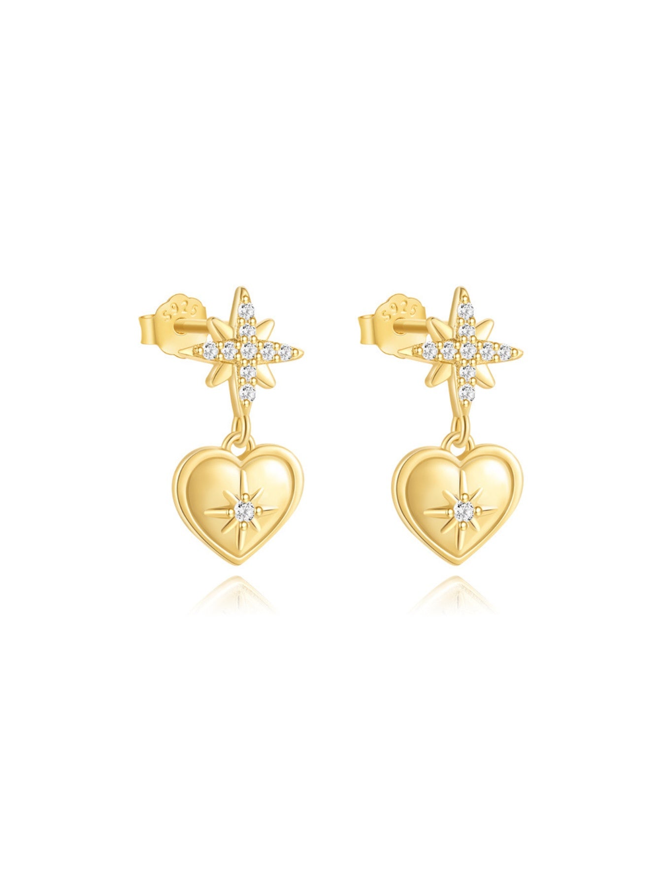 925 Sterling Silver Celestial & Heart Curated Ear Stack