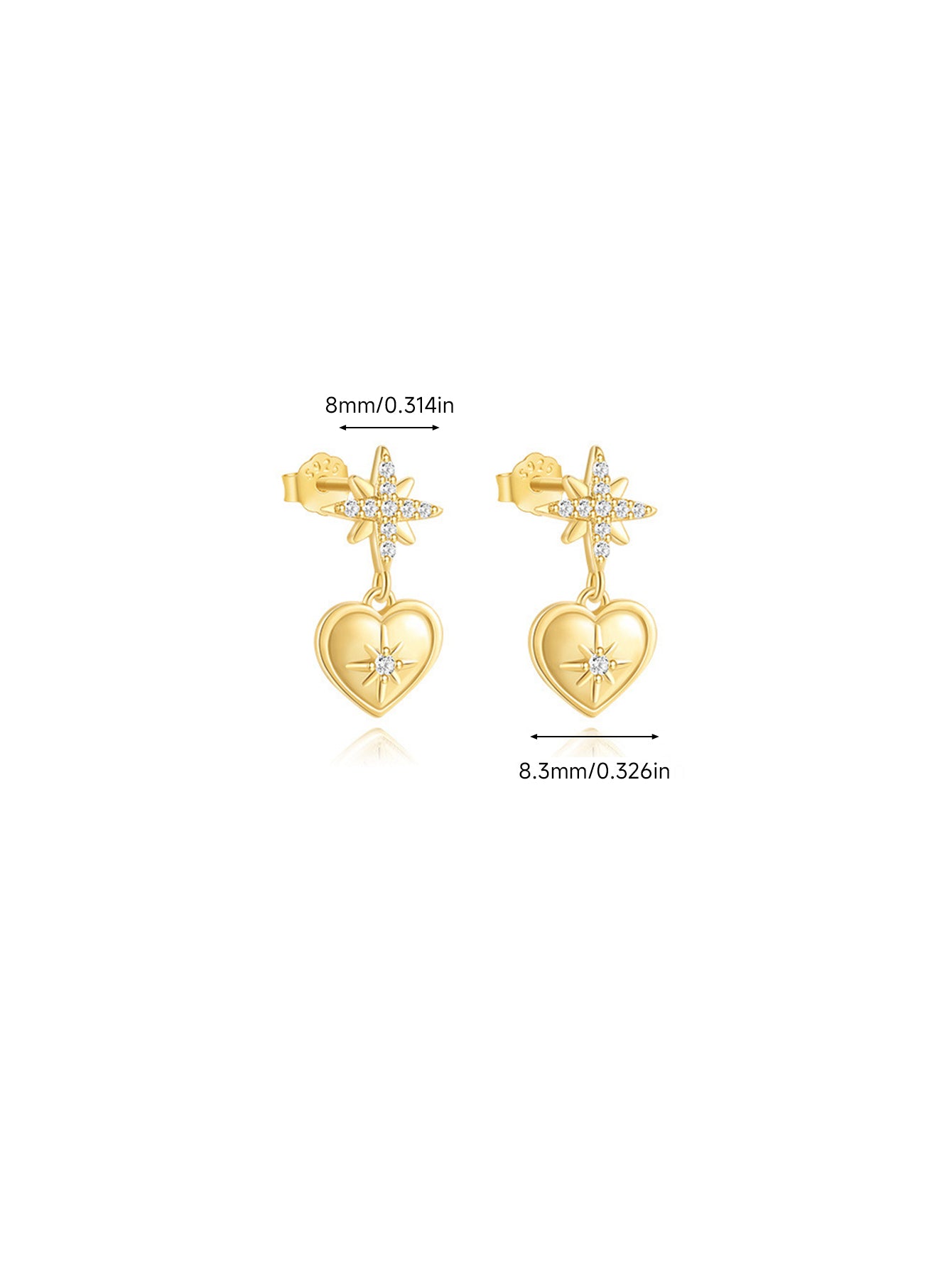 925 Sterling Silver Celestial & Heart Curated Ear Stack