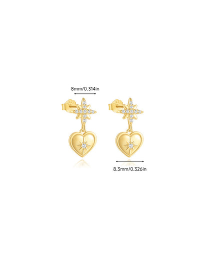 925 Sterling Silver Celestial & Heart Curated Ear Stack