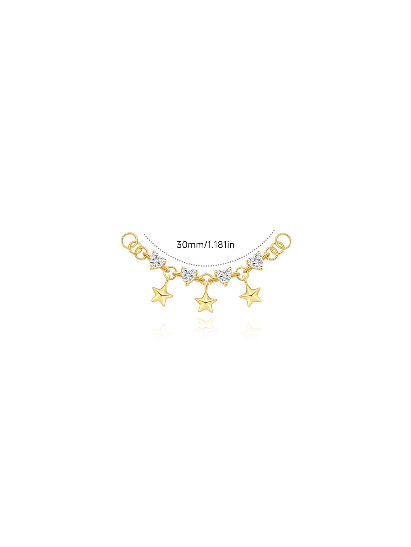 925 Sterling Silver Star Charm Ear Chain Connector