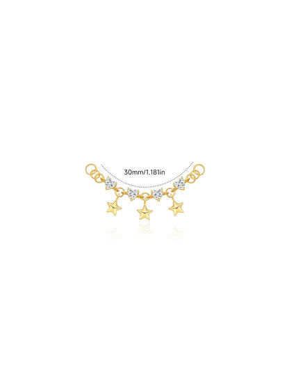 925 Sterling Silver Star Charm Ear Chain Connector