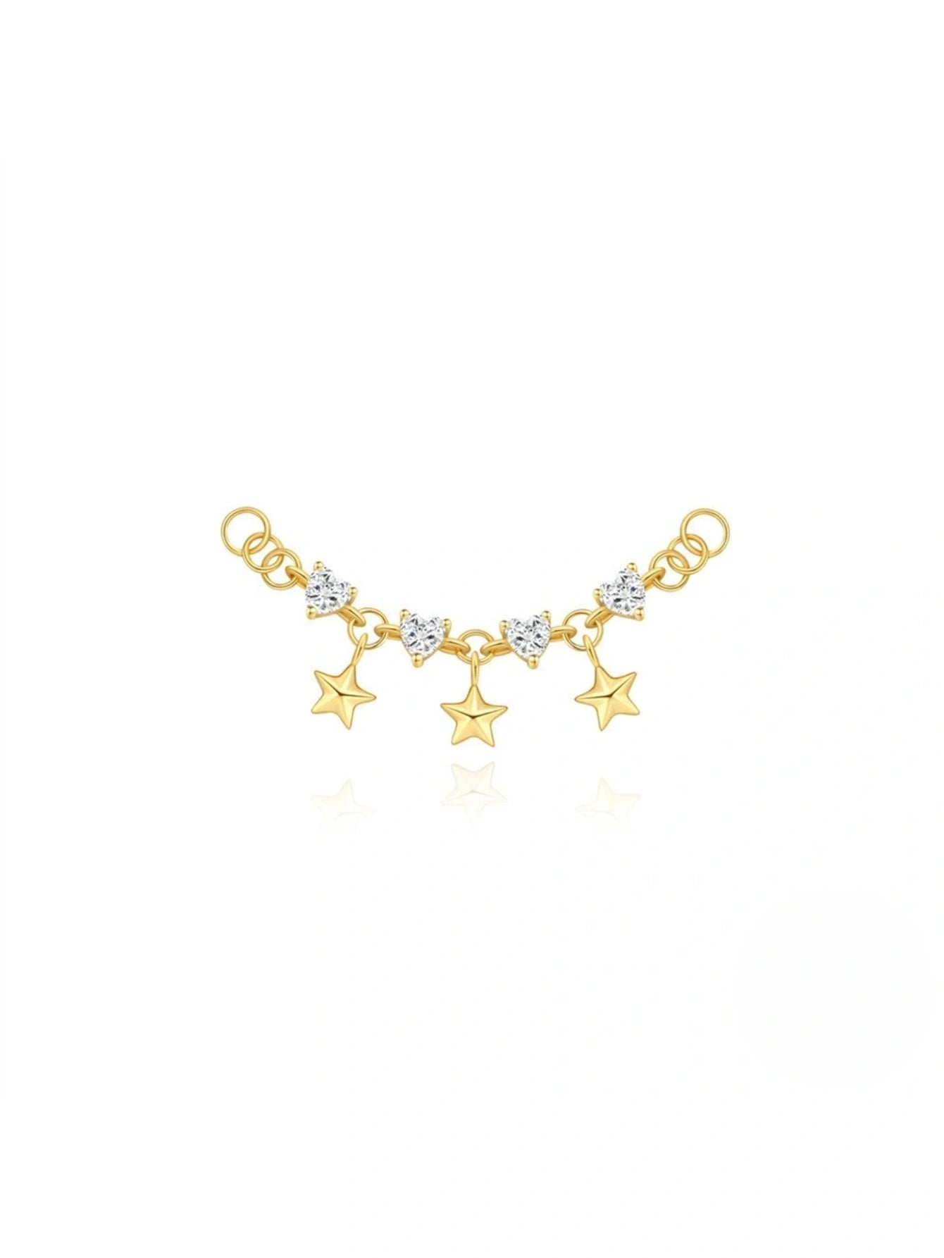 925 Sterling Silver Star Charm Ear Chain Connector