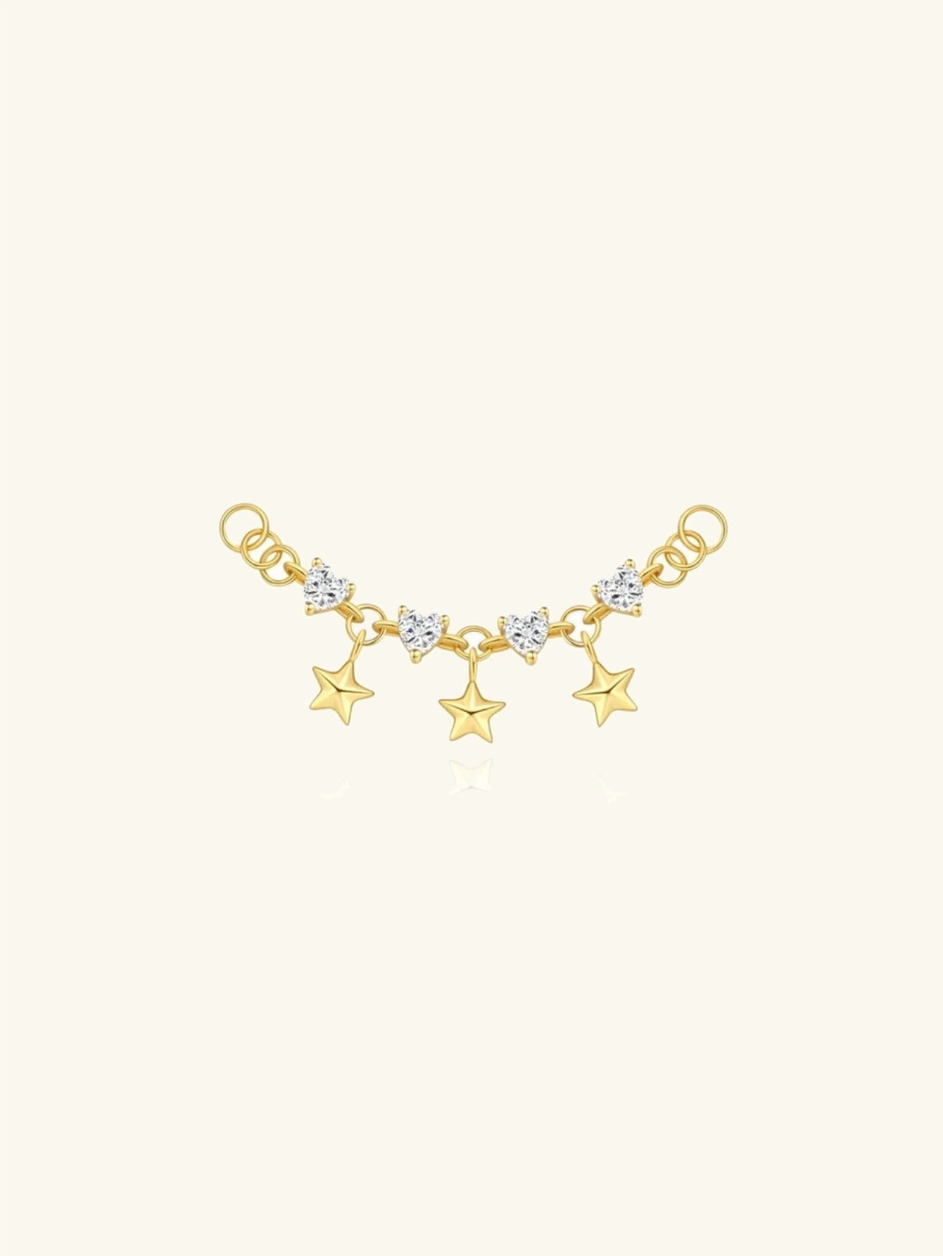 925 Sterling Silver Star Charm Ear Chain Connector