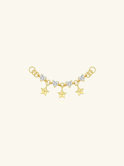 925 Sterling Silver Star Charm Ear Chain Connector