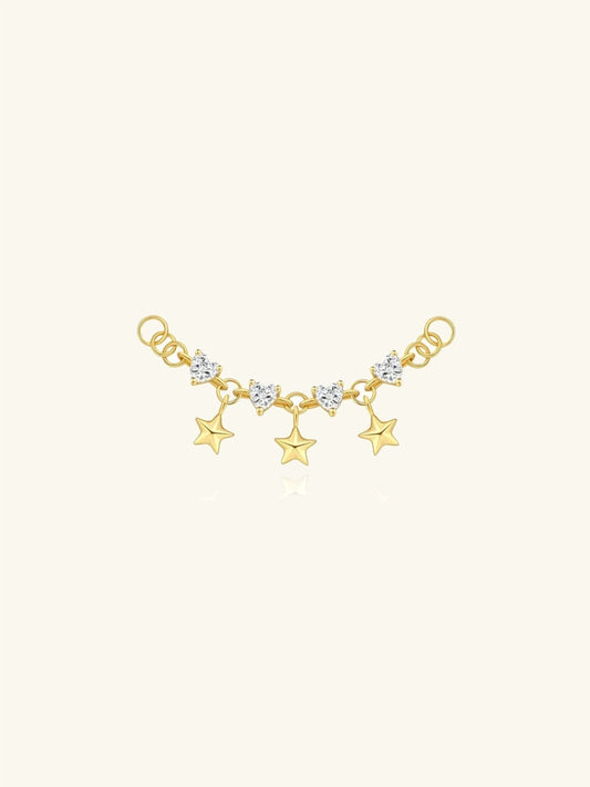 925 Sterling Silver Star Charm Ear Chain Connector