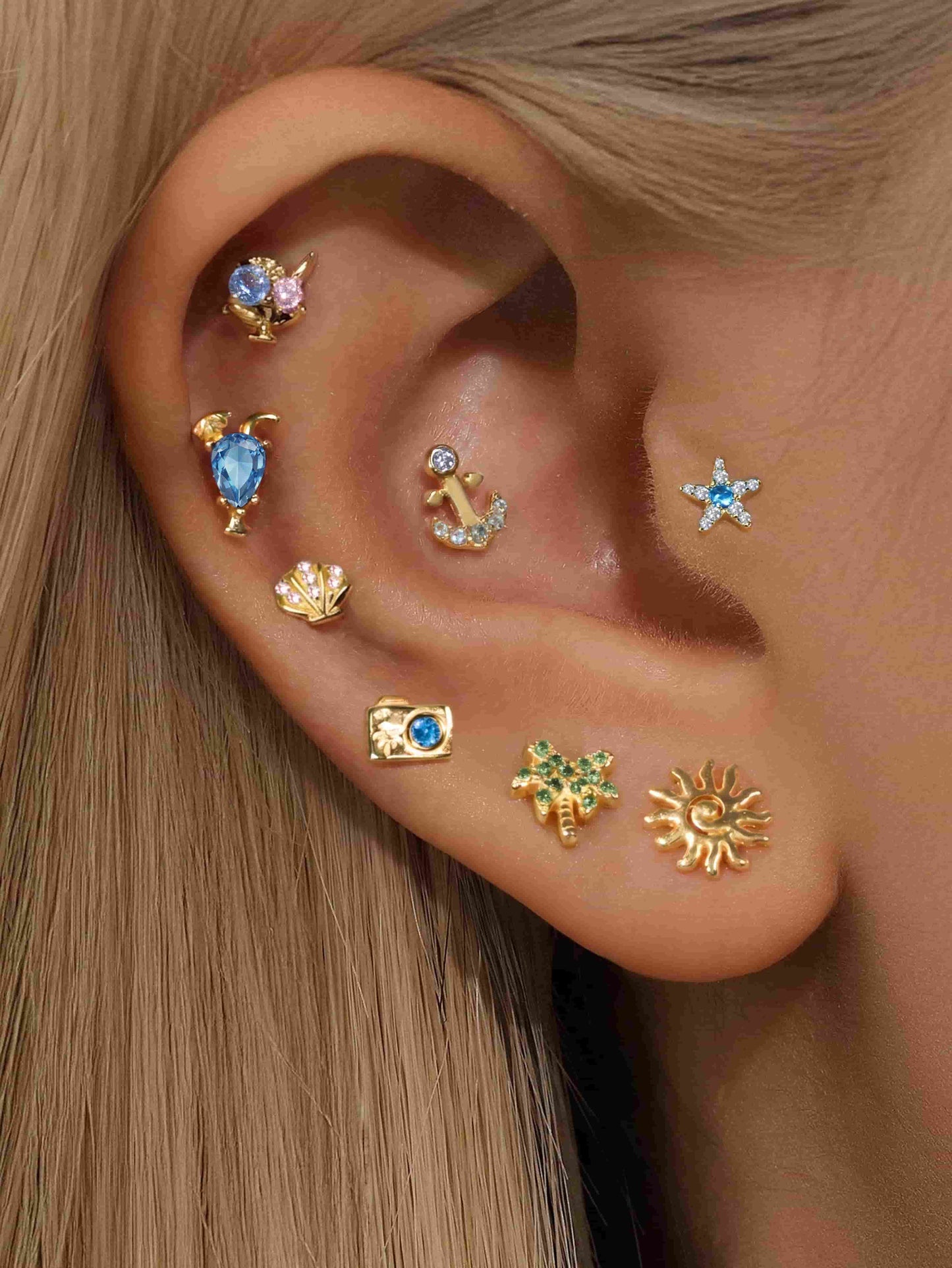 925 Sterling Silver Summer Juice Cup Flat Back Stud