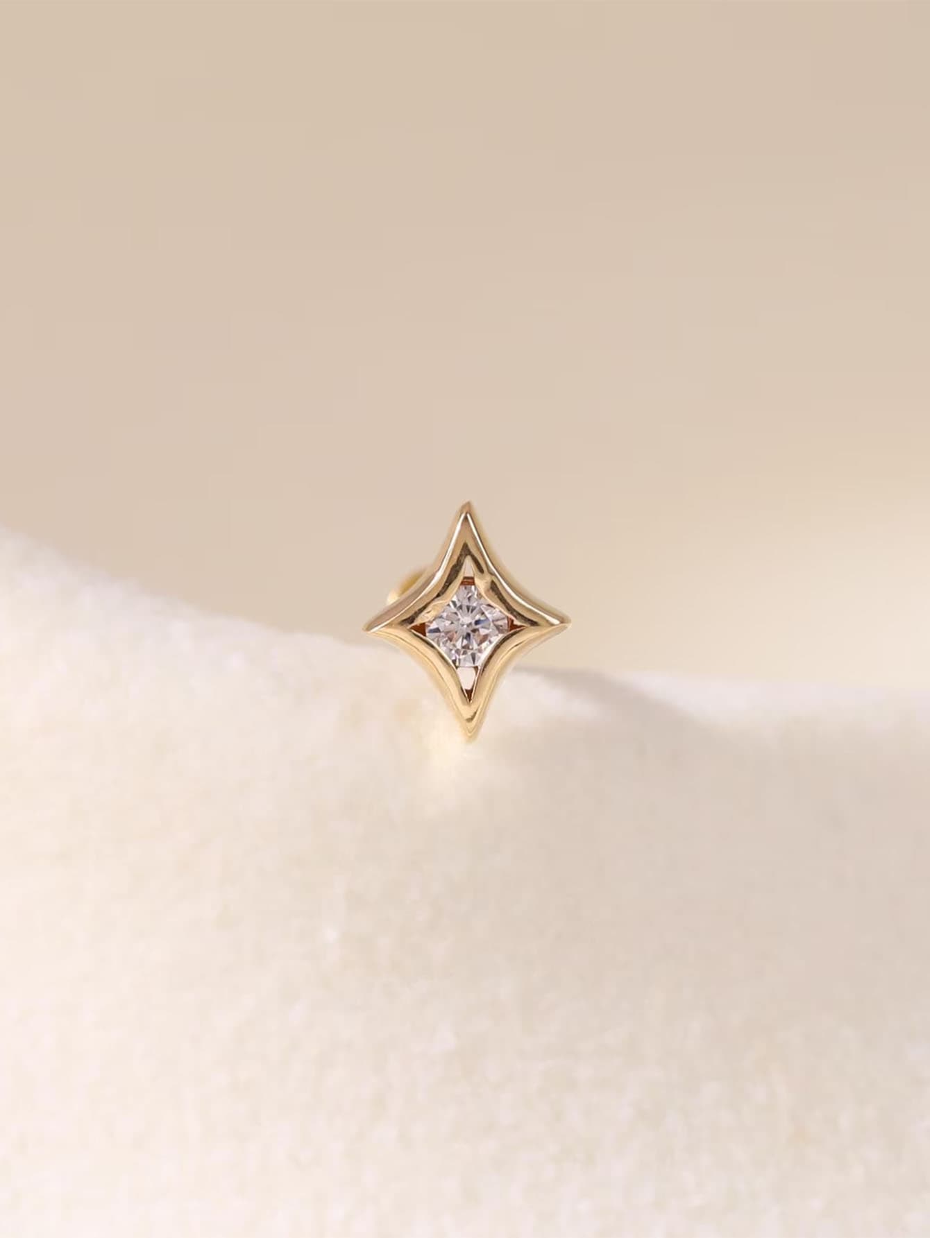 925 Sterling Silver Tiny Four-Point Star Earrings