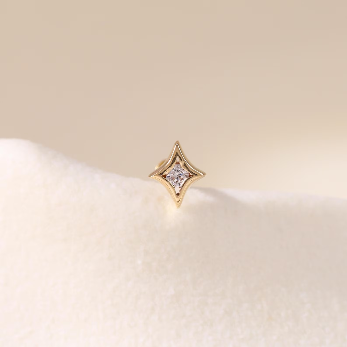 925 Sterling Silver Tiny Four-Point Star Earrings