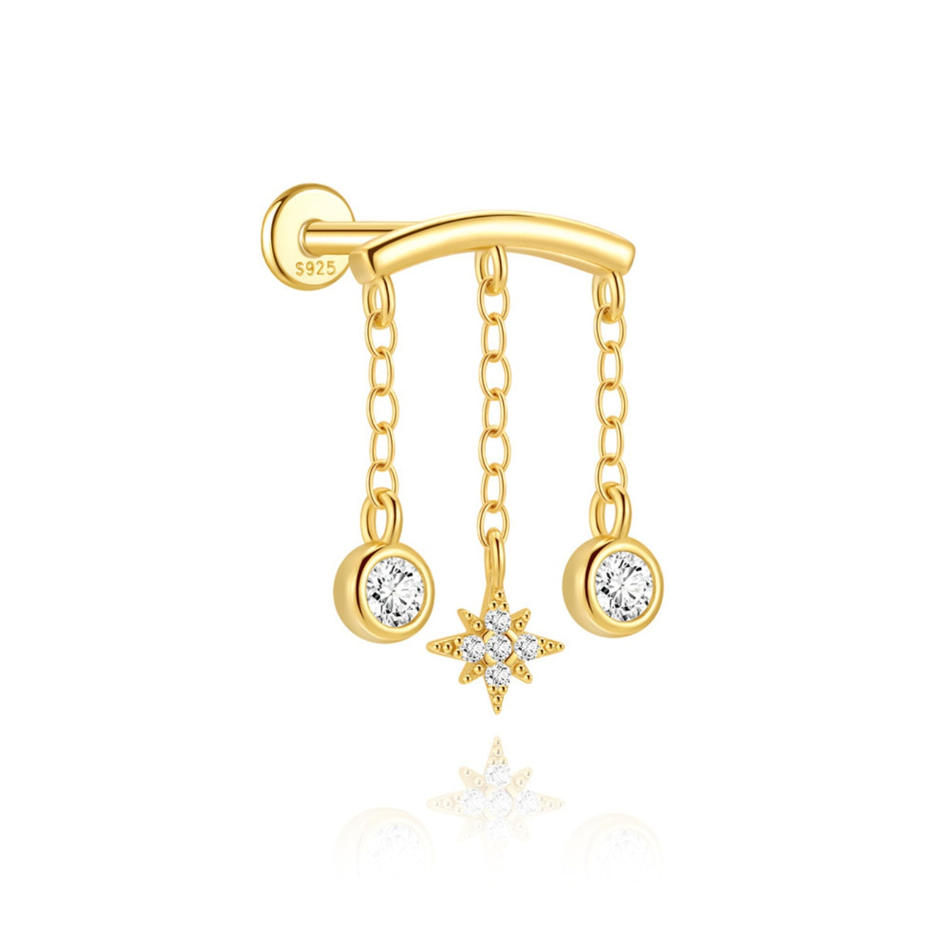 925 Sterling Silver Starlit Layers Curated Ear Stack