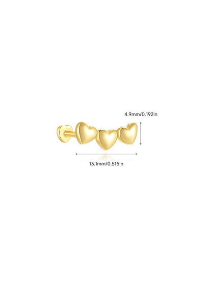 925 Sterling Silver Celestial & Heart Curated Ear Stack