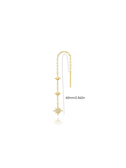 925 Sterling Silver Celestial Star & Moon Ear Piercing Ear Stack