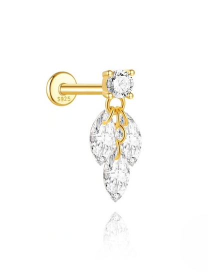 925 Sterling Silver Butterfly Flower Star Piercing Studs