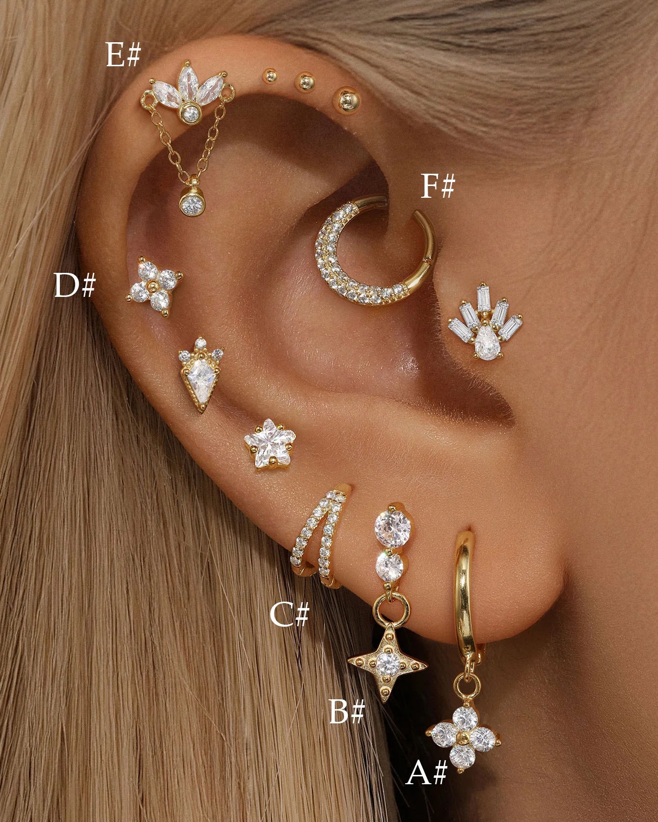 925 Sterling Silver Geometric Zirconia Elegant Earring Set