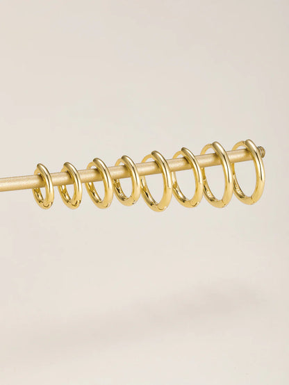 925 Sterling Silver Multi Size Hoop Huggie Earrings