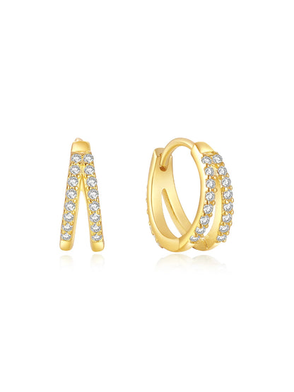 925 Sterling Silver Geometric Zirconia Elegant Earring Set