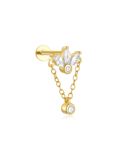 925 Sterling Silver Geometric Zirconia Elegant Earring Set