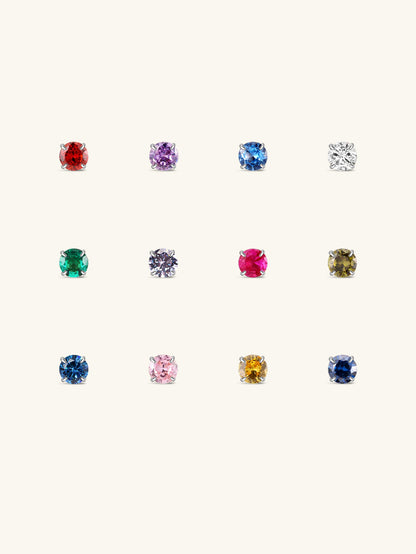 G23 Titanium Hypoallergenic Birthstone Round CZ Flat Back