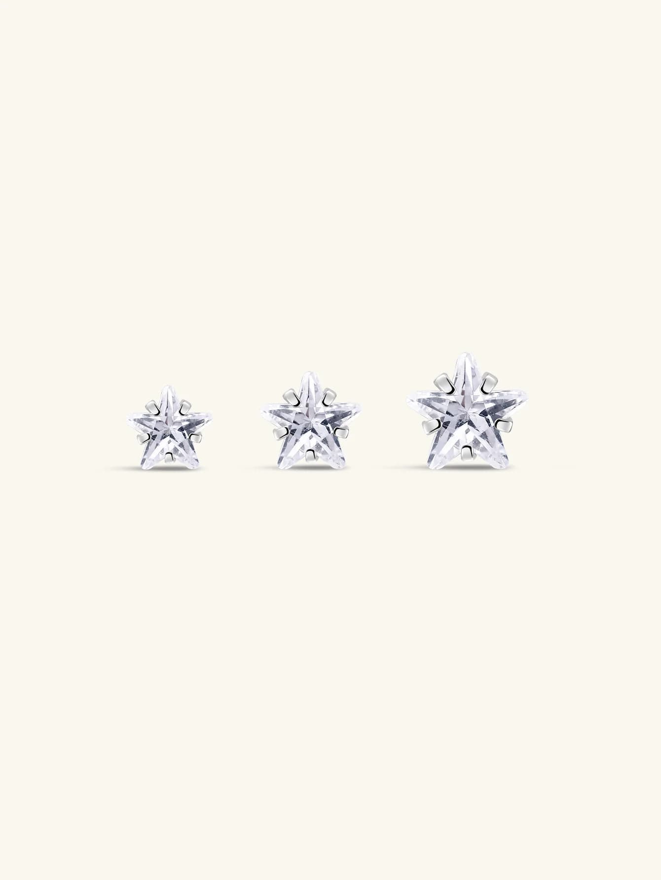 G23 Titanium Shining Stars Ear Piercing Stud