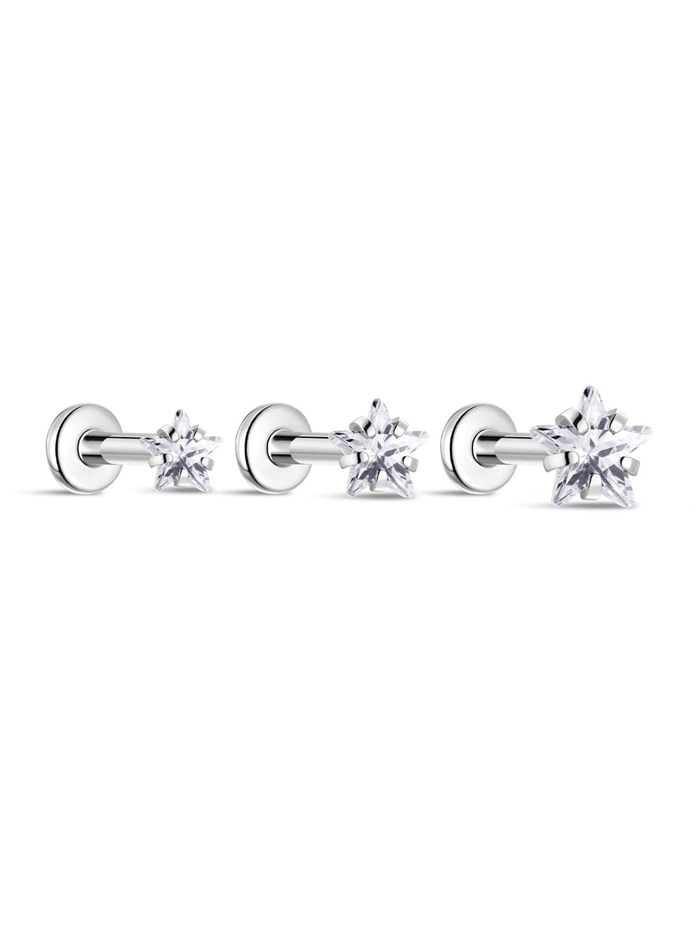G23 Titanium Shining Stars Ear Piercing Stud