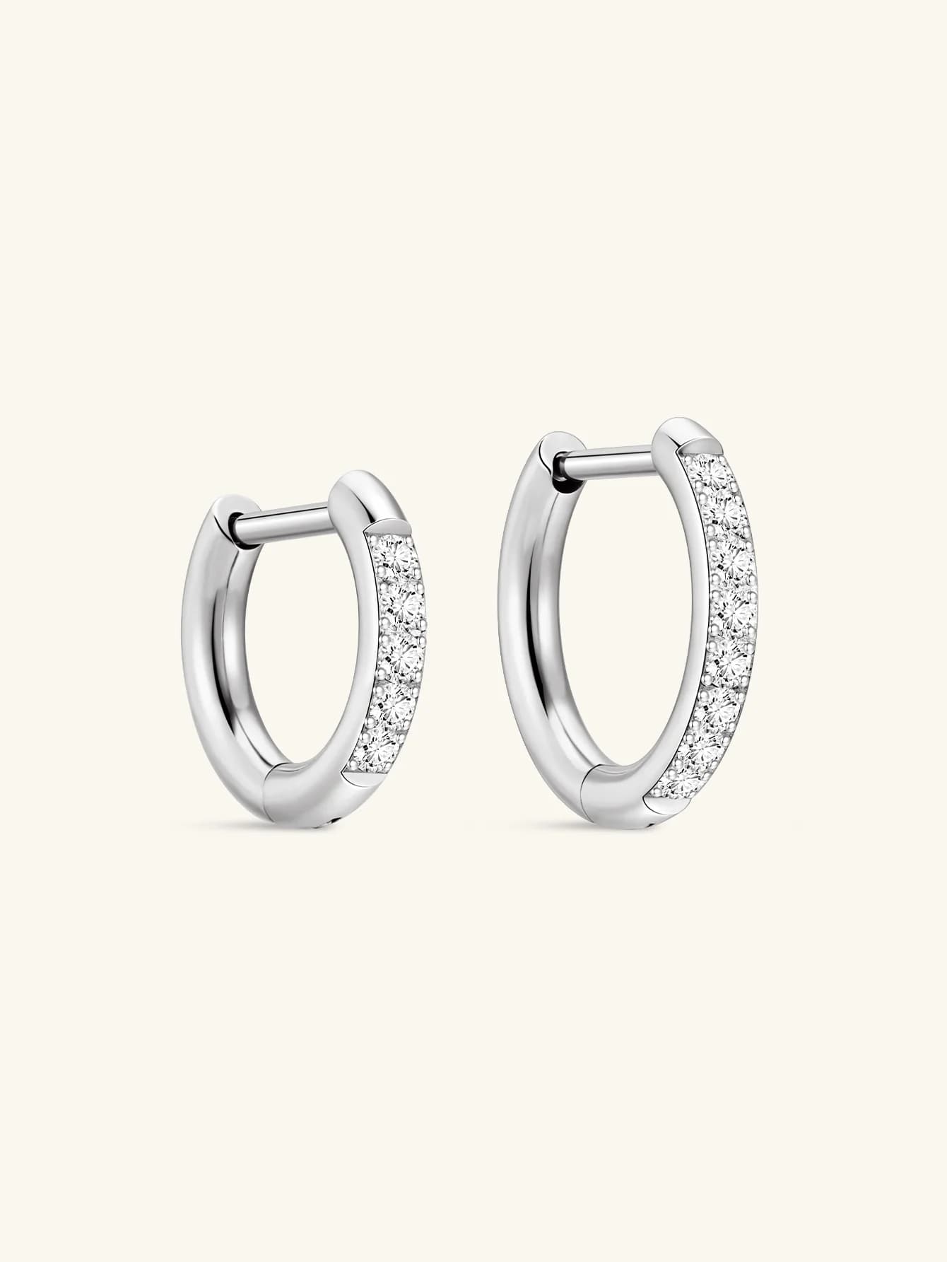 G23 Titanium Small Classic Pave Huggies