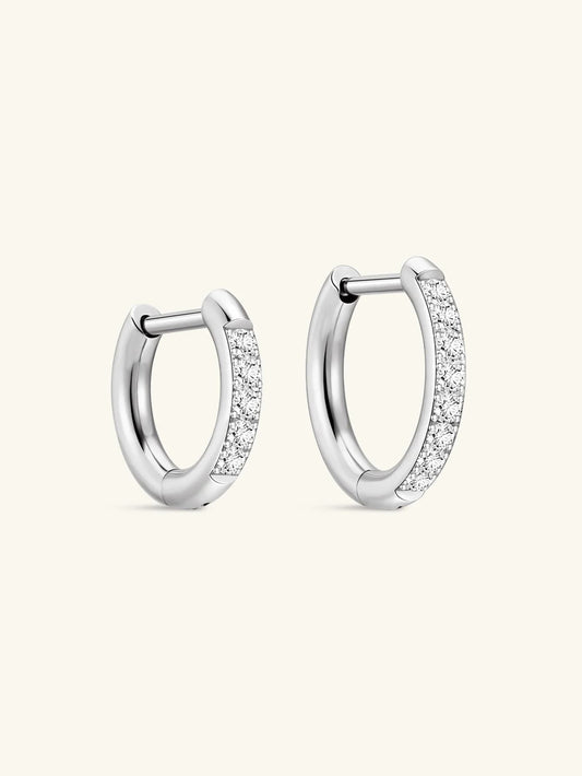 G23 Titanium Small Classic Pave Huggies