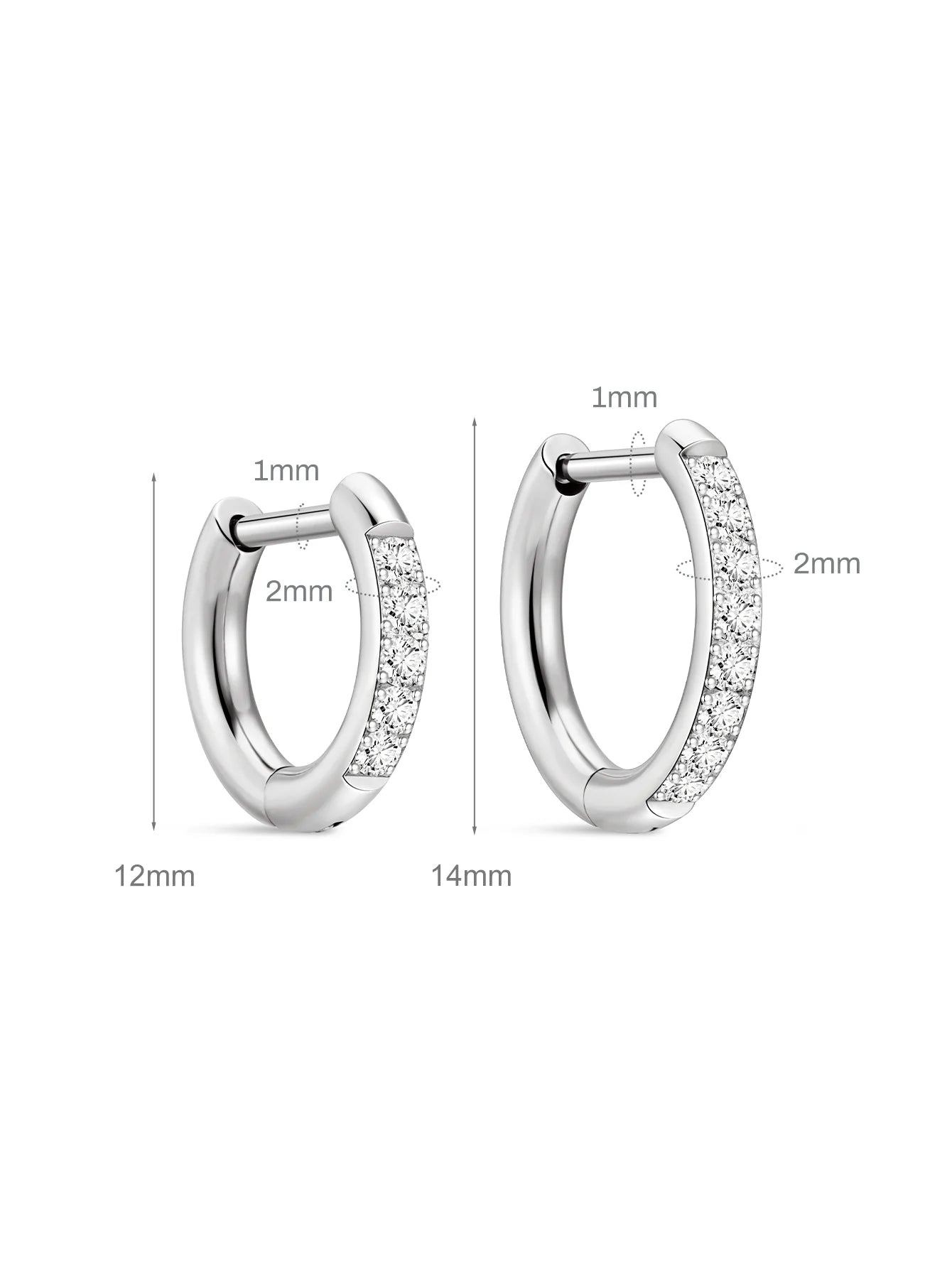 G23 Titanium Small Classic Pave Huggies